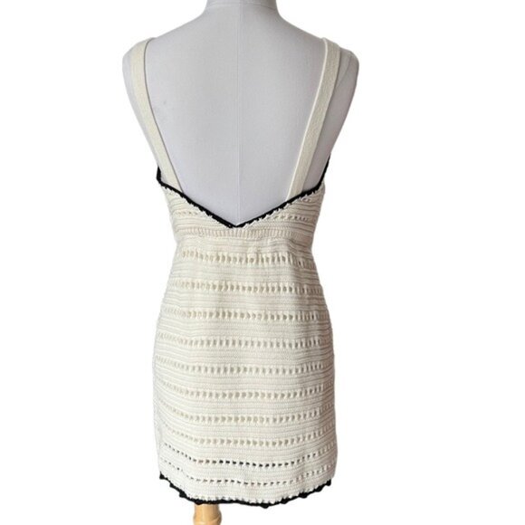 Free People Devvy Knit Mini Dress in Off White Size Medium NWOT - Picture 7 of 11